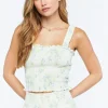 Floral Print Smocked Tank Top