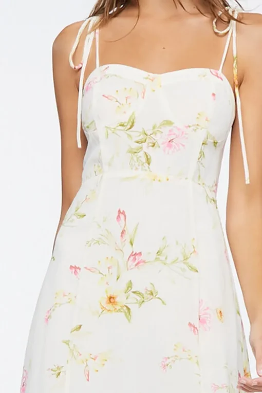 Floral Print Sweetheart Dress