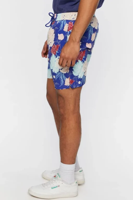 Floral Print Swim Trunks