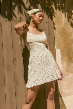 Floral Print Tie-Strap Mini Dress