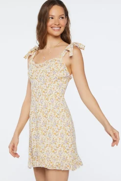 Floral Print Tie-Strap Mini Dress