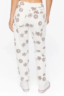 Floral Print Wide-Leg Jeans