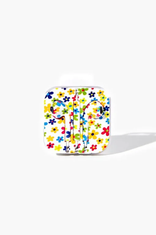 Floral Print Wired Earphones