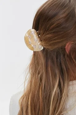 Floral Rhinestone Hair Claw Clip