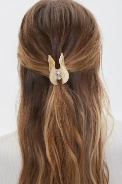 Floral Rhinestone Hair Claw Clip
