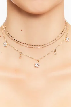 Floral Rhinestone Necklace Set