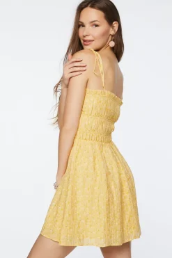 Floral Smocked Tie-Strap Mini Dress
