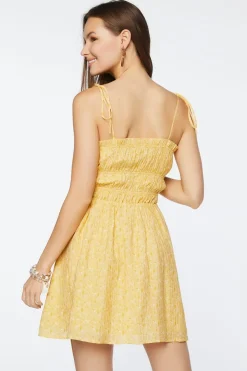 Floral Smocked Tie-Strap Mini Dress