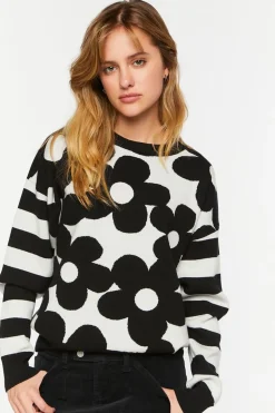 Floral Striped Sweater