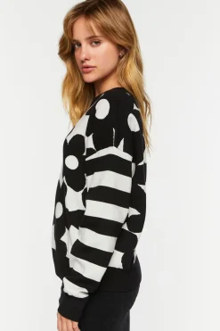 Floral Striped Sweater