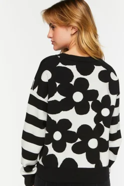 Floral Striped Sweater