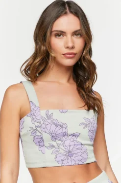 Floral Super-Cropped Tank Top