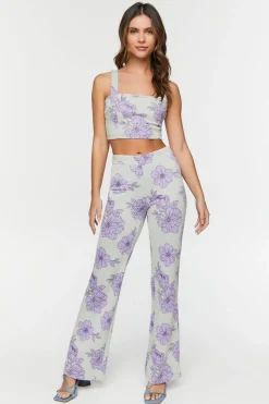 Floral Super-Cropped Tank Top