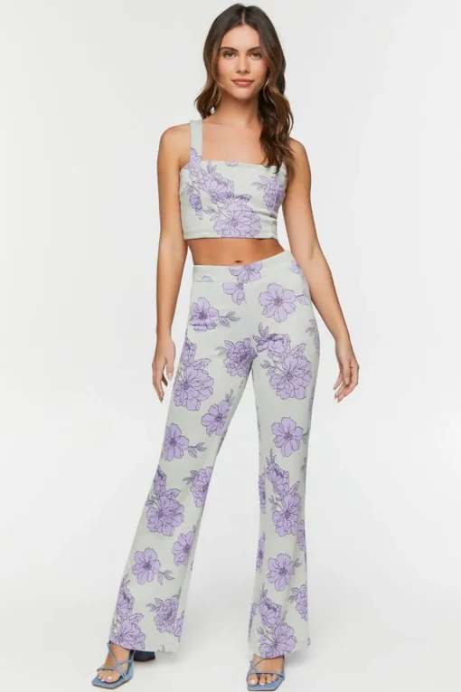 Floral Super-Cropped Tank Top