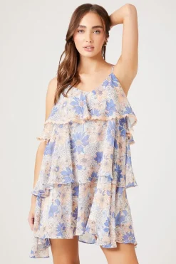 Floral Tiered Flounce Mini Dress