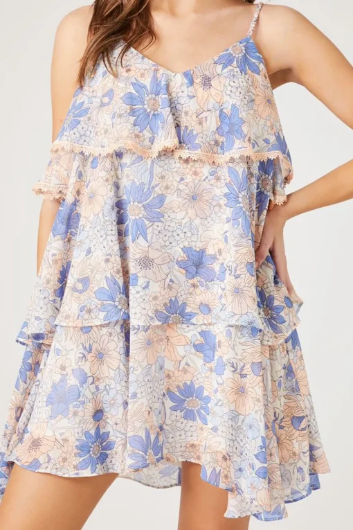 Floral Tiered Flounce Mini Dress