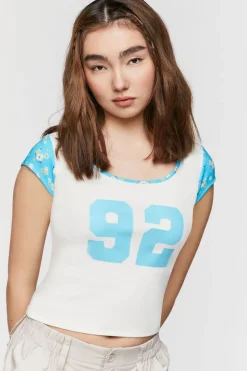 Floral-Trim 92 Graphic Ringer Tee