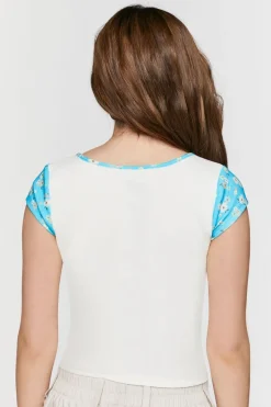 Floral-Trim 92 Graphic Ringer Tee