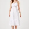 Flounce Crisscross Midi Dress