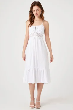 Flounce Crisscross Midi Dress