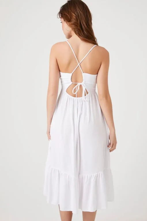 Flounce Crisscross Midi Dress