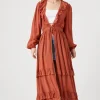 Flounce Crochet-Trim Kimono