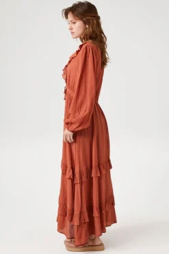 Flounce Crochet-Trim Kimono