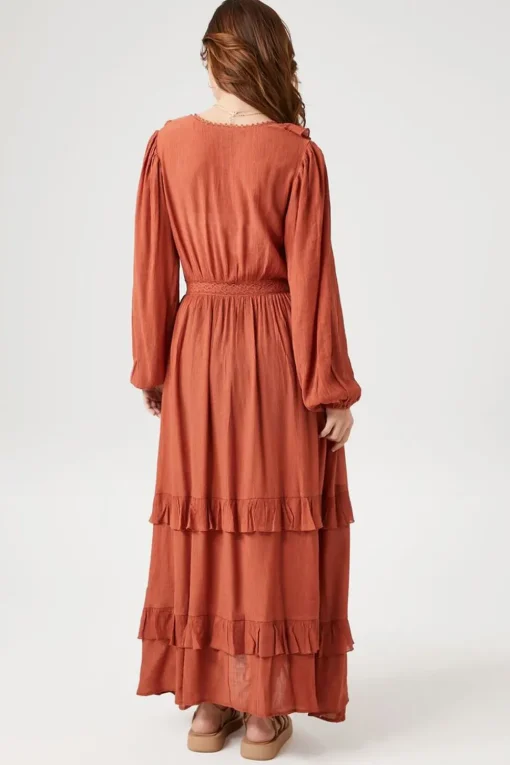 Flounce Crochet-Trim Kimono