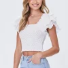 Flutter Sleeve Crop Top