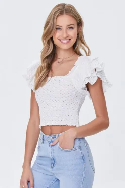 Flutter Sleeve Crop Top