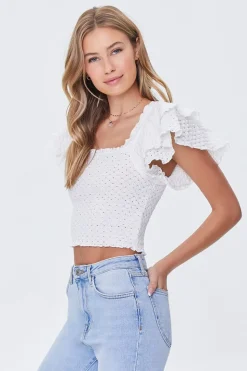 Flutter Sleeve Crop Top
