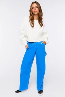 Frayed Corduroy Mid-Rise Pants