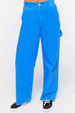 Frayed Corduroy Mid-Rise Pants