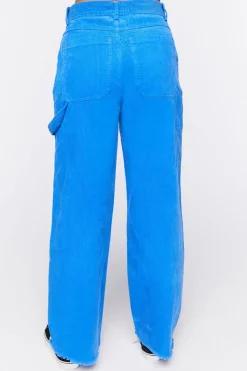 Frayed Corduroy Mid-Rise Pants