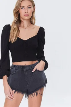 Frayed Denim Shorts