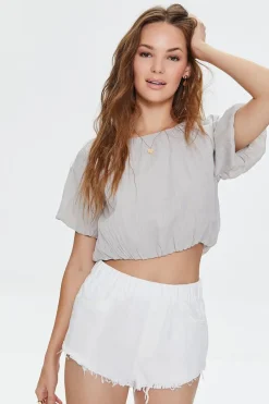 Frayed High-Rise Denim Shorts