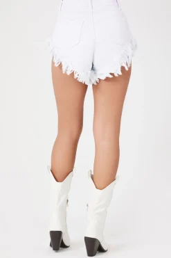 Frayed High-Rise Denim Shorts