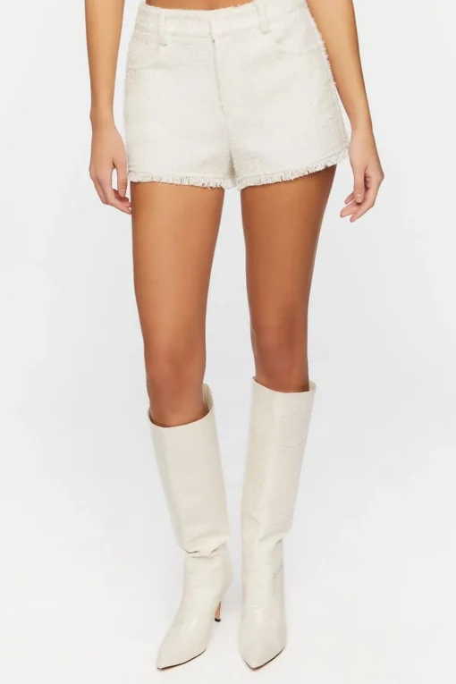 Frayed-Hem High-Rise Shorts