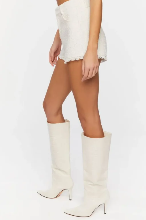 Frayed-Hem High-Rise Shorts