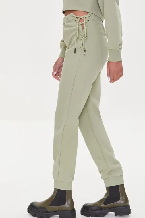 French Terry Lace-Up Joggers