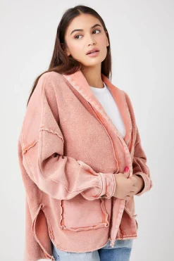 French Terry Reverse High-Low Jacket