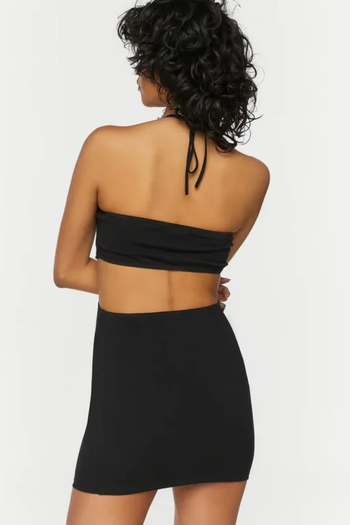 Fringe Cutout Motorcycle Graphic Dress