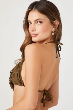 Fringe Triangle String Bikini Top
