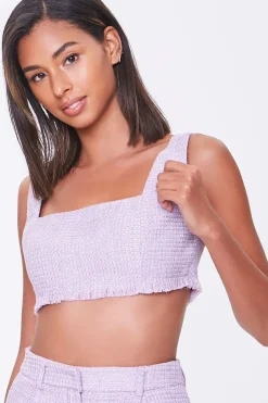 Fringe Tweed Crop Top