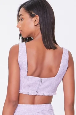 Fringe Tweed Crop Top