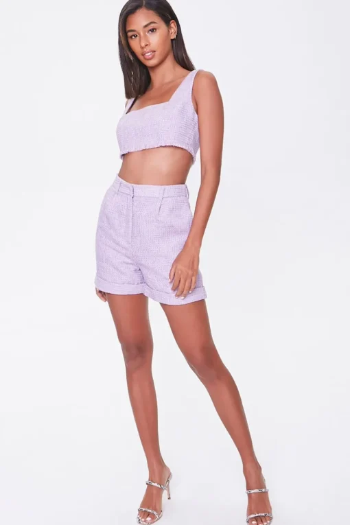 Fringe Tweed Crop Top
