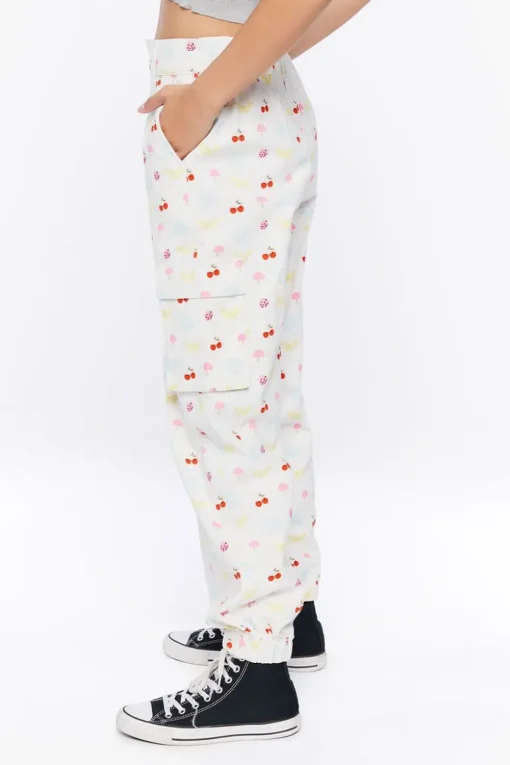 Fruit Print Cargo Joggers