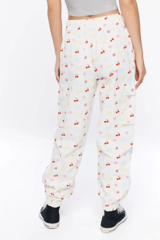 Fruit Print Cargo Joggers