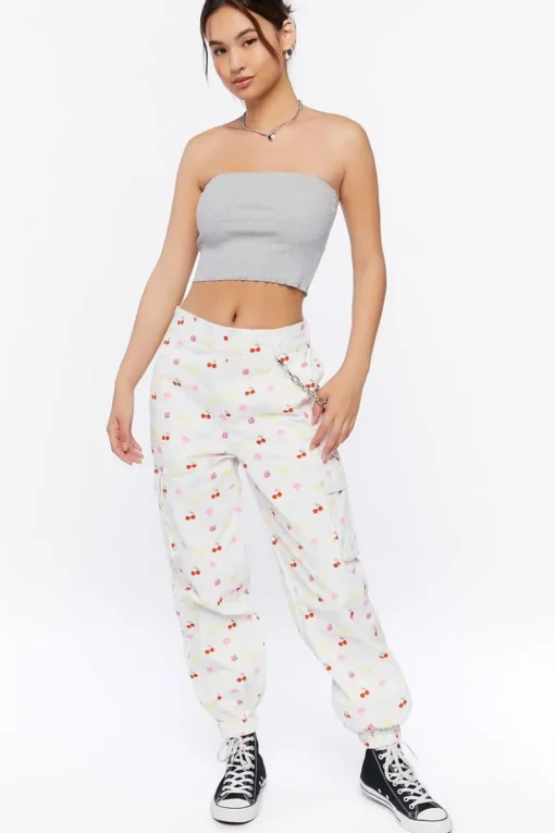 Fruit Print Cargo Joggers