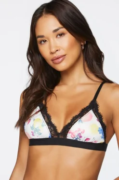 Fruit Print Lace-Trim Bralette